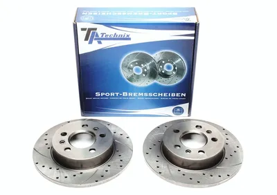 Sport brake disc set rear axle perforated + slotted Renault
