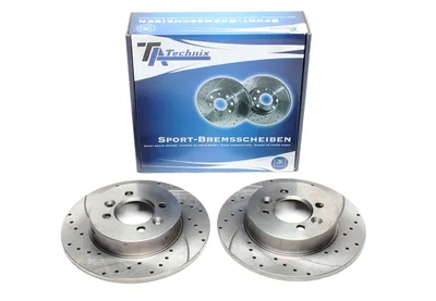 Sport brake disc set rear axle perforated + slotted Renault