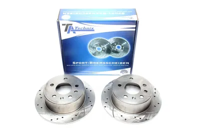 Sport brake disc set rear axle perforated + slotted Opel · Saab