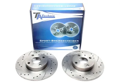 Sport brake disc set rear axle perforated + slotted Mazda