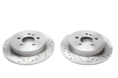 Sport brake disc set rear axle perforated + slotted Mercedes Benz