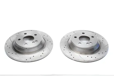 Sport brake disc set rear axle perforated + slotted Mercedes Benz