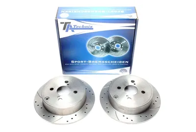 Sport brake disc set rear axle perforated + slotted Toyota