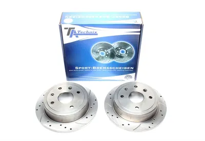 Sport brake disc set rear axle perforated + slotted Daewoo