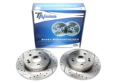 Sport brake disc set rear axle perforated + slotted Renault