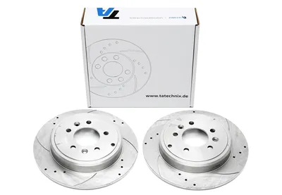 Sport brake disc set rear axle perforated + slotted Peugeot