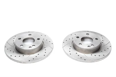 Sport brake disc set front axle perforated + slotted Mercedes Benz