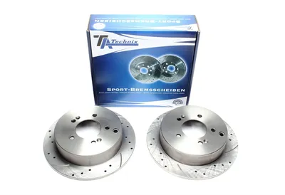 Sport brake disc set rear axle perforated + slotted Hyundai · Kia