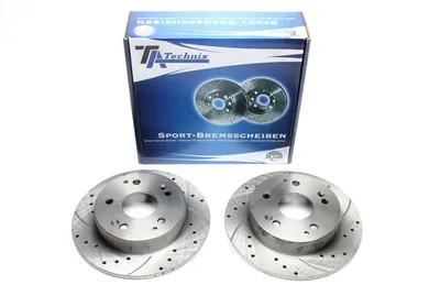Sport brake disc set rear axle perforated + slotted Honda