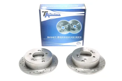 Sport brake disc set rear axle perforated + slotted Hyundai · Kia