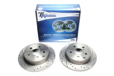 Sport brake disc set rear axle perforated + slotted Toyota