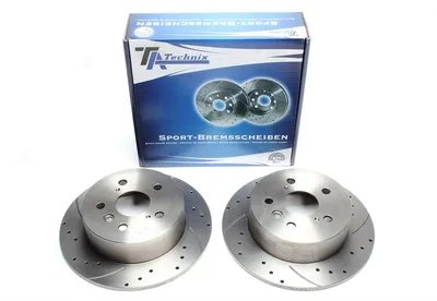 Sport brake disc set rear axle perforated + slotted Toyota