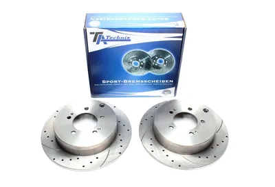 Sport brake disc set rear axle perforated + slotted Citroën · Mitsubishi · Peugeot