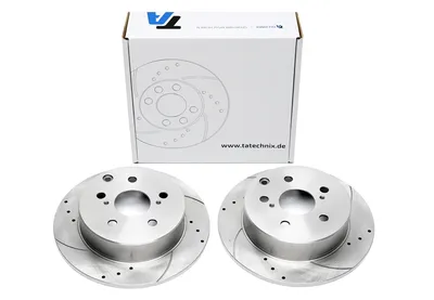 Sport brake disc set rear axle perforated + slotted Toyota