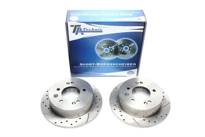 Sport brake disc set rear axle perforated + slotted Hyundai