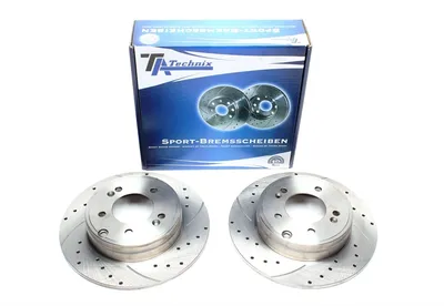 Sport brake disc set rear axle perforated + slotted Hyundai · Kia