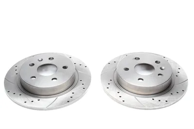 Sport brake disc set rear axle perforated + slotted Opel · Saab