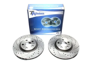 Sport brake disc set front axle perforated + slotted + internally ventilated Citroën · Fiat · Lancia · Peugeot