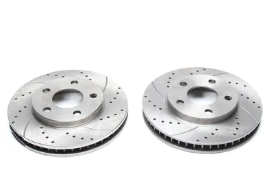 Sport brake disc set front axle perforated + slotted + internally ventilated Buick · Opel · Pontiac