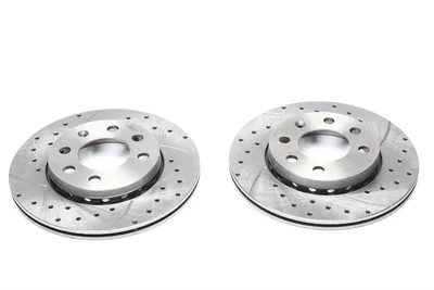 Sport brake disc set front axle perforated + slotted + internally ventilated Audi · VW