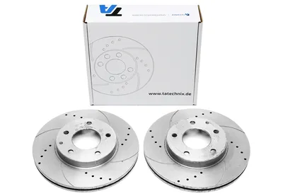Sport brake disc set front axle perforated + slotted + internally ventilated Mazda