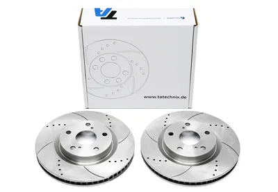 Sport brake disc set Voderer axle perforated + slotted + internally ventilated Toyota