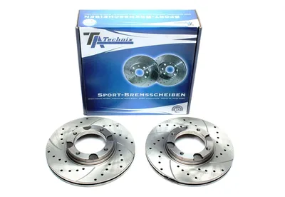 Sport brake disc set front axle perforated + slotted + internally ventilated Hyundai