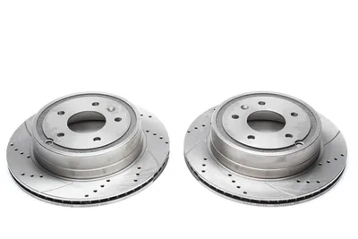 Sport brake disc set rear axle perforated + slotted + internally ventilated Opel