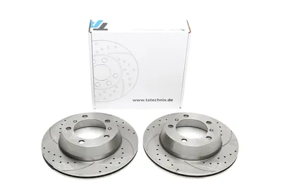 Sport brake disc set rear axle perforated + slotted + internally ventilated Porsche