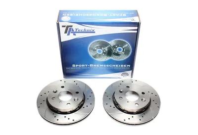 Sport brake disc set front axle perforated + slotted + internally ventilated Kia