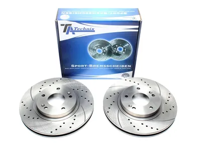 Sport brake disc set front axle perforated + slotted + internally ventilated Hyundai