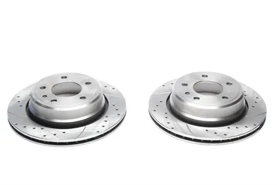 Sport brake disc set rear axle perforated + slotted + internally ventilated BMW