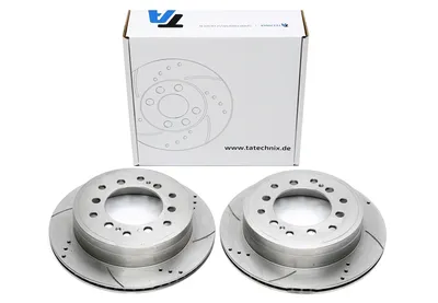 Sport brake disc set rear axle perforated + slotted + internally ventilated Toyota