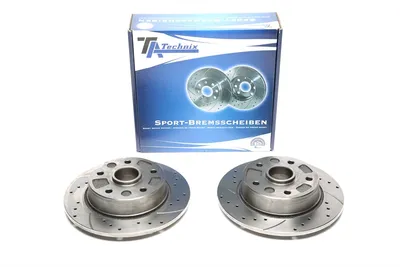 Sport brake disc set rear axle perforated + slotted Mazda