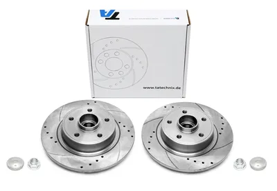 Sport brake disc set rear axle, perforated + slotted Renault