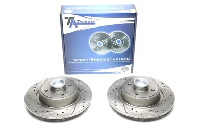 Sport brake disc set rear axle perforated + slotted Renault