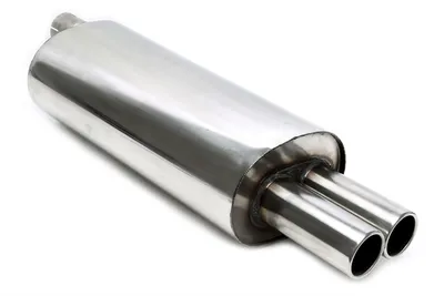 Rear silencer 2x76mm round / flanged BMW