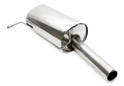 Rear silencer 1x70mm round stainless steel VW
