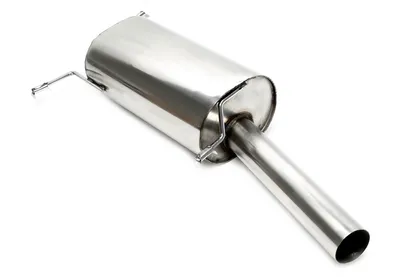 Rear silencer 1x70mm round/sharp stainless steel VW