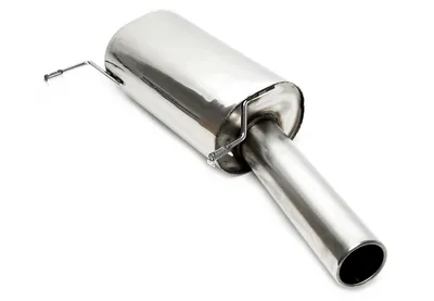Rear silencer 1x90mm round stainless steel VW
