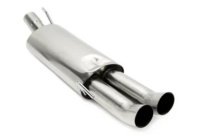 Rear silencer 2x76mm DTM round stainless steel VW