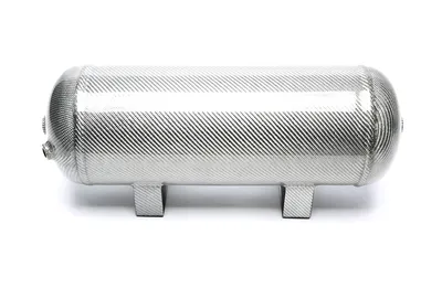 Air tank 11,5 litre / air tank silver with real carbon veneer