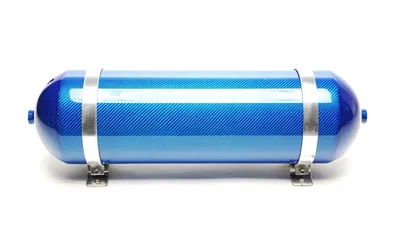 Seamless air tank 11 litres / air tank blue with genuine carbon veneer