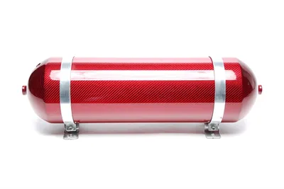 Seamless air tank 11 litres / air tank red with genuine carbon veneer