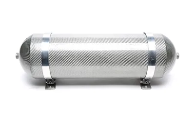 Seamless air tank 11 litres / air tank silver with genuine carbon veneer