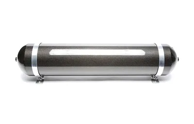 Seamless air tank 19 litres / air tank black with genuine carbon veneer
