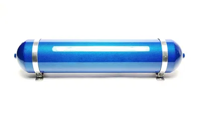 Seamless air tank 19 litres / air tank blue with genuine carbon veneer