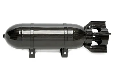 Air tank "Military Look" 11,5 litre black with real carbon veneer