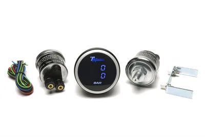 Digital dual pressure gauge, blue
