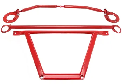 Steel dome brace kit red BMW